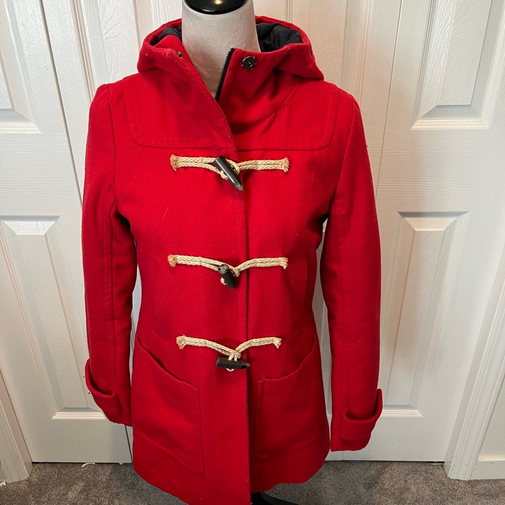 American Eagle Outfitters size S Wool blend Women's Red Toggle Coat